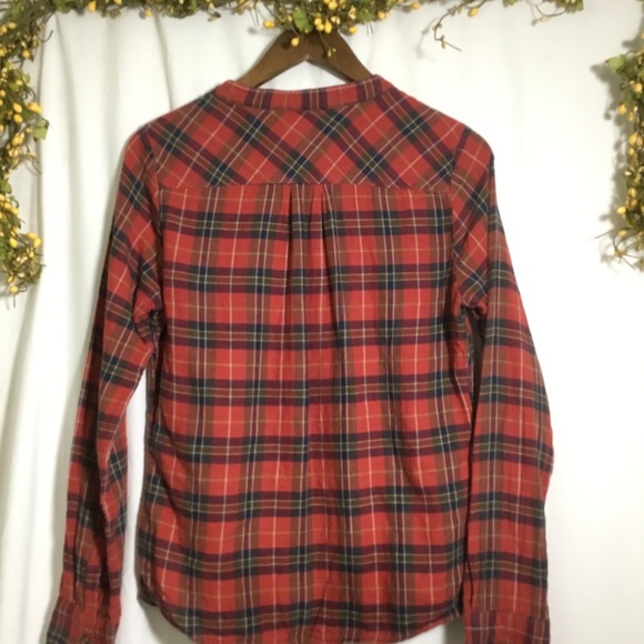 ✅SOLD✅Maison Scotch red flannel blouse sz 2 with - Picture 2 of 4